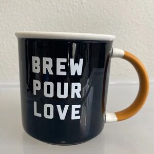 Starbucks 2018 “Brew Pour Love” Mug Black Cup Orange 12 oz Collectible Coffee